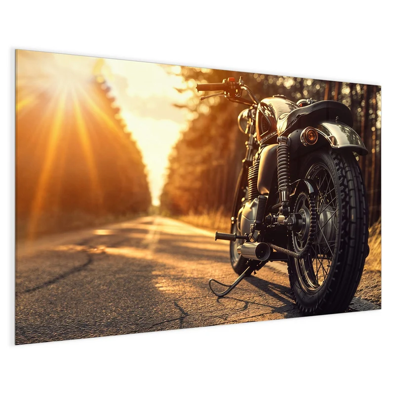 Magnettafel - Motorrad im Gegenlicht