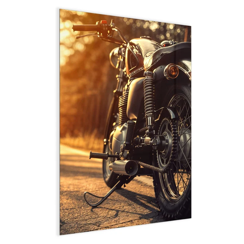 Magnettafel - Motorrad im Gegenlicht