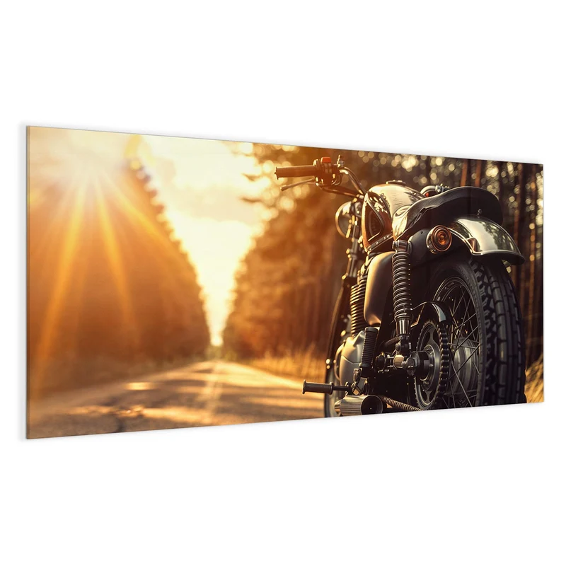 Magnettafel - Motorrad im Gegenlicht