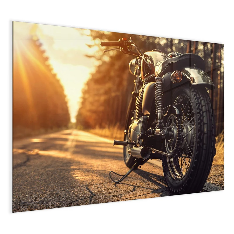 Magnettafel - Motorrad im Gegenlicht