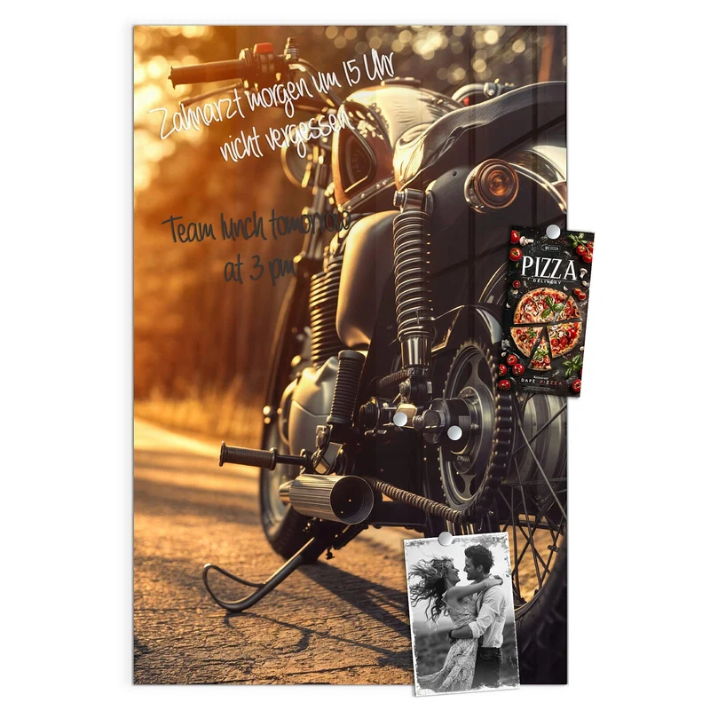 Magnettafel - Motorrad im Gegenlicht