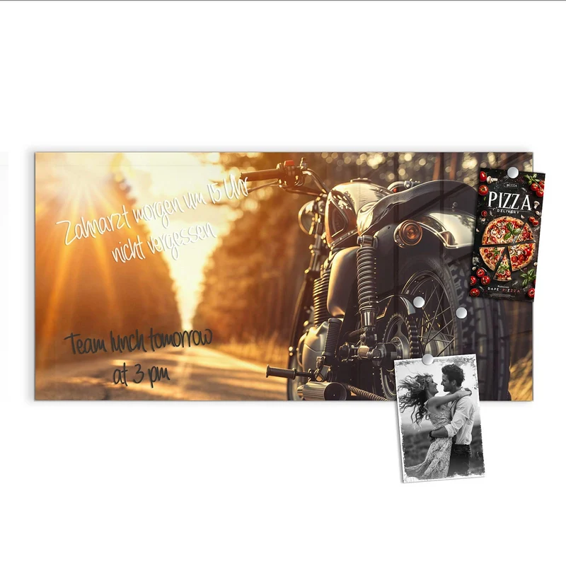 Magnettafel - Motorrad im Gegenlicht