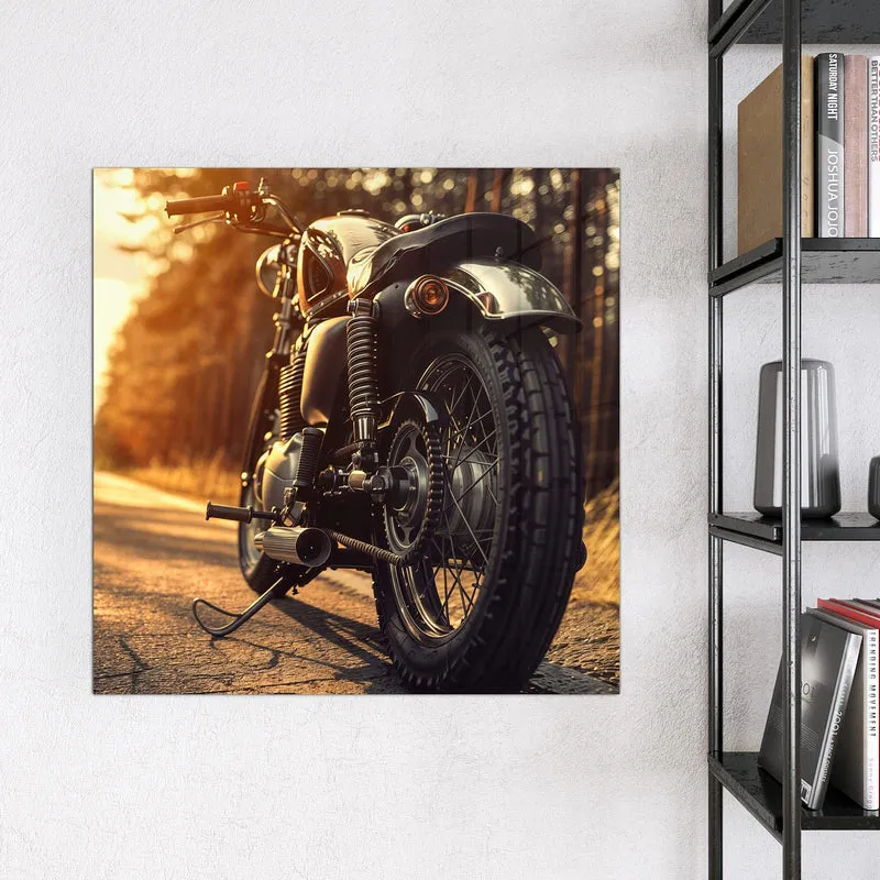 Magnettafel - Motorrad im Gegenlicht
