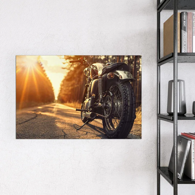 Magnettafel - Motorrad im Gegenlicht