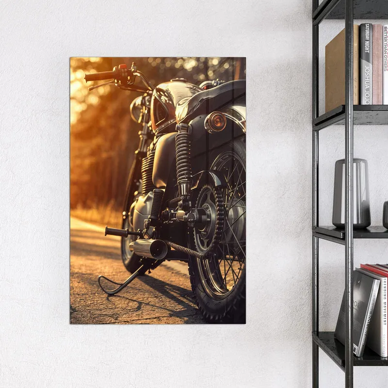Magnettafel - Motorrad im Gegenlicht