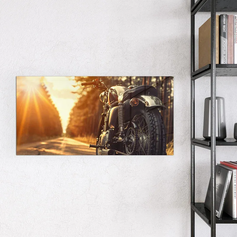 Magnettafel - Motorrad im Gegenlicht