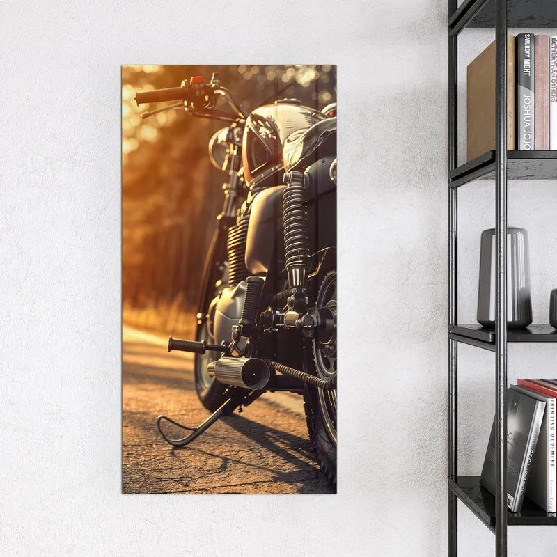 Magnettafel - Motorrad im Gegenlicht