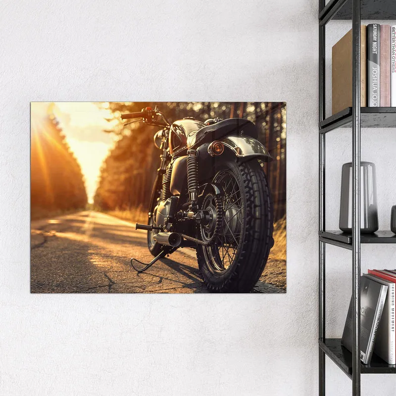 Magnettafel - Motorrad im Gegenlicht
