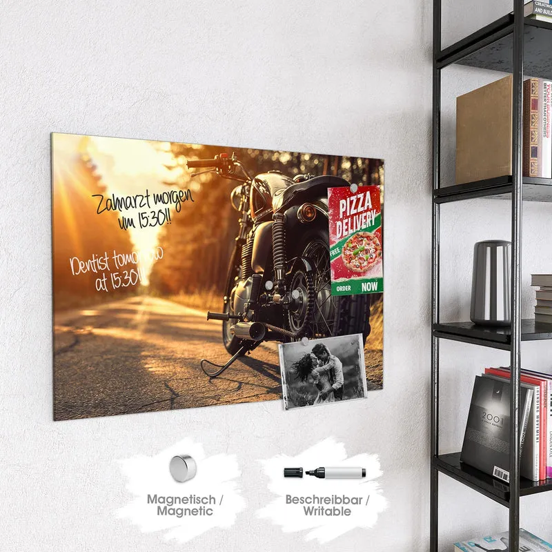 Magnettafel - Motorrad im Gegenlicht