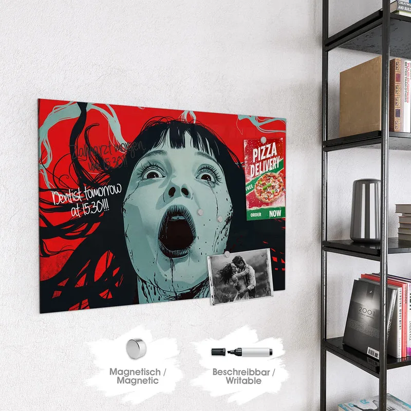 Magnettafel - Schrei in Rot