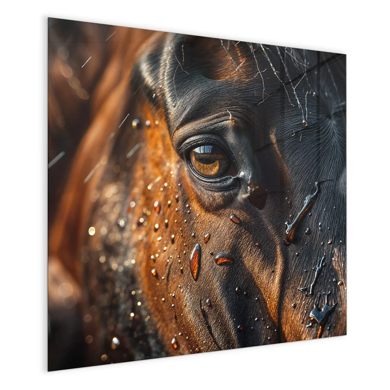 Magnettafel - Pferdeauge im Regen