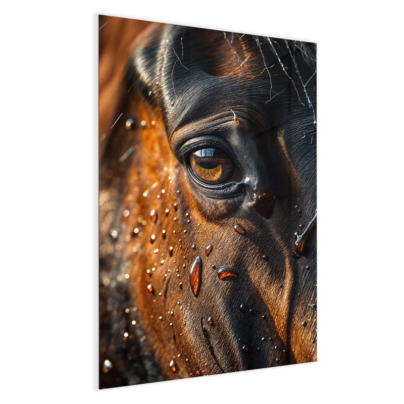 Magnettafel - Pferdeauge im Regen