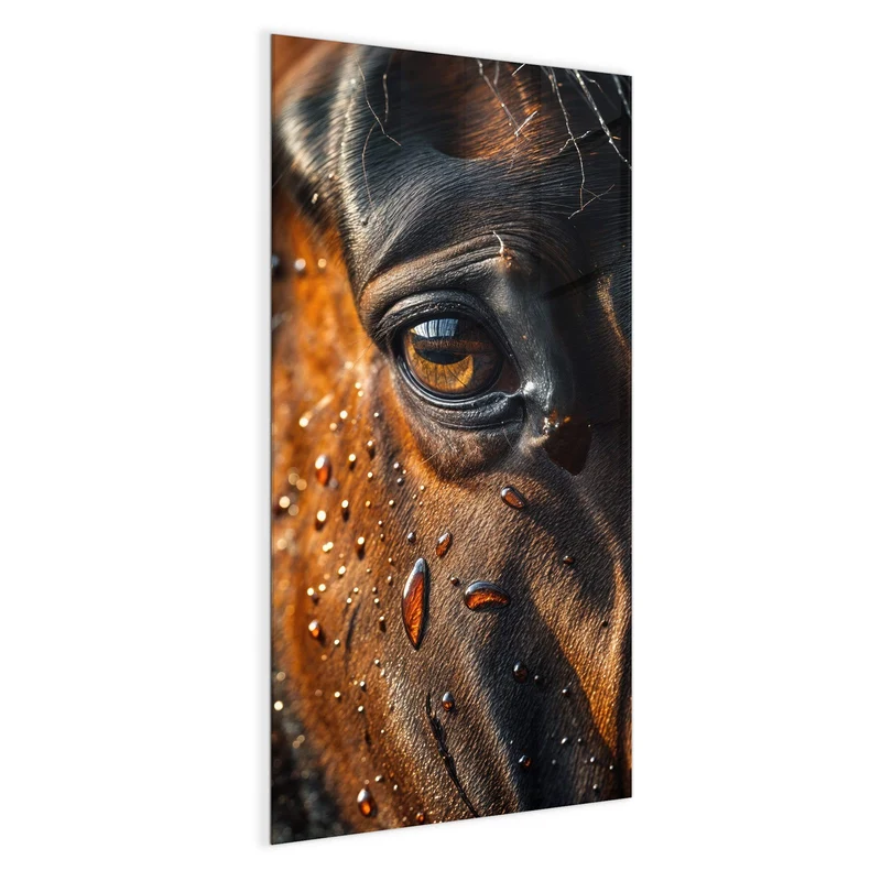 Magnettafel - Pferdeauge im Regen