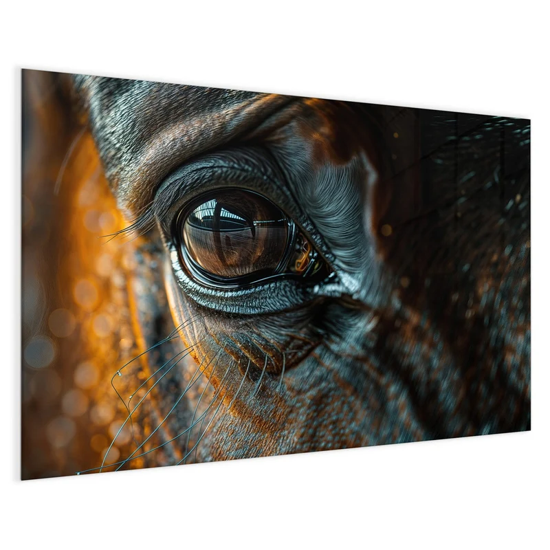 Magnettafel - Pferdeauge im Goldlicht