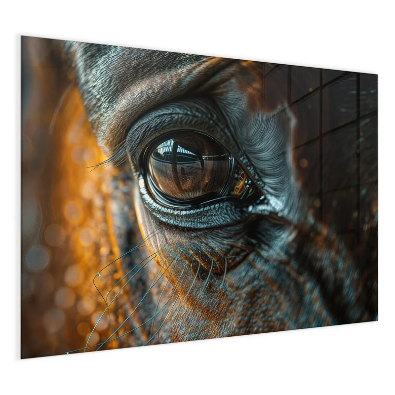 Magnettafel - Pferdeauge im Goldlicht