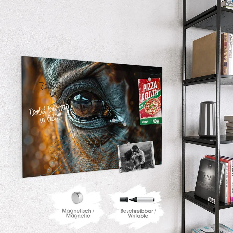 Magnettafel - Pferdeauge im Goldlicht