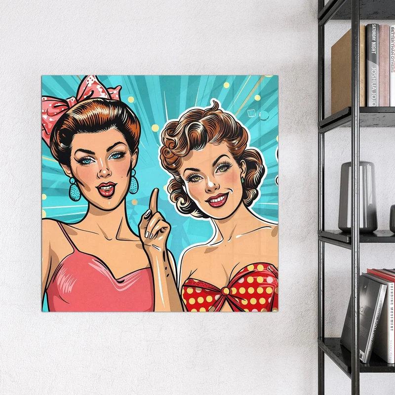 Magnettafel - Retro Freundinnen