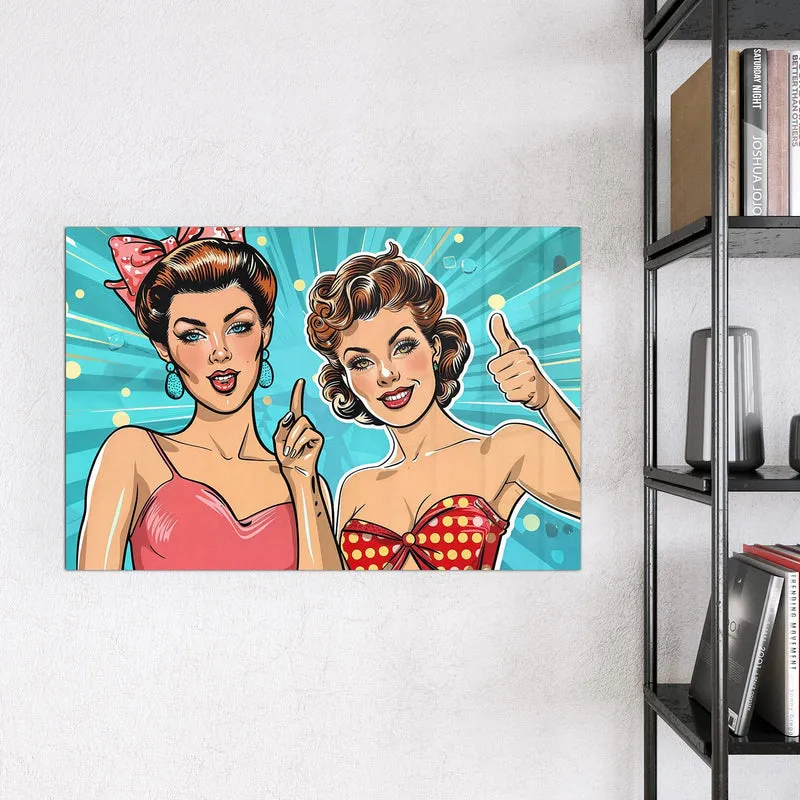 Magnettafel - Retro Freundinnen