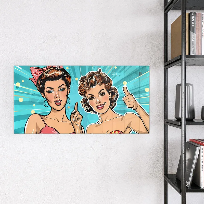 Magnettafel - Retro Freundinnen