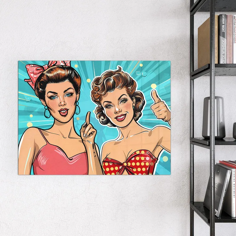 Magnettafel - Retro Freundinnen