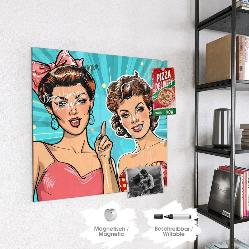 Magnettafel - Retro Freundinnen