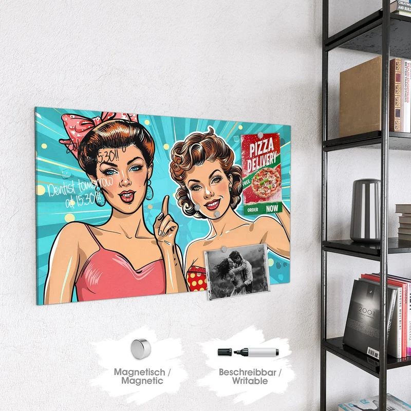 Magnettafel - Retro Freundinnen