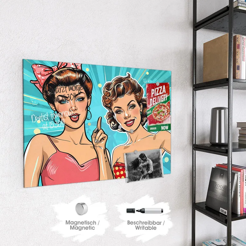Magnettafel - Retro Freundinnen