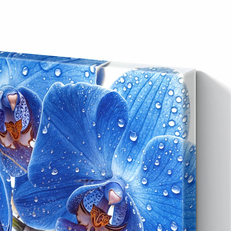 Metall Magnettafel - Blaue Orchideen