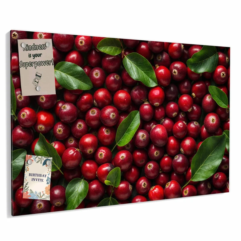 Metall Magnettafel - Frische Preiselbeeren