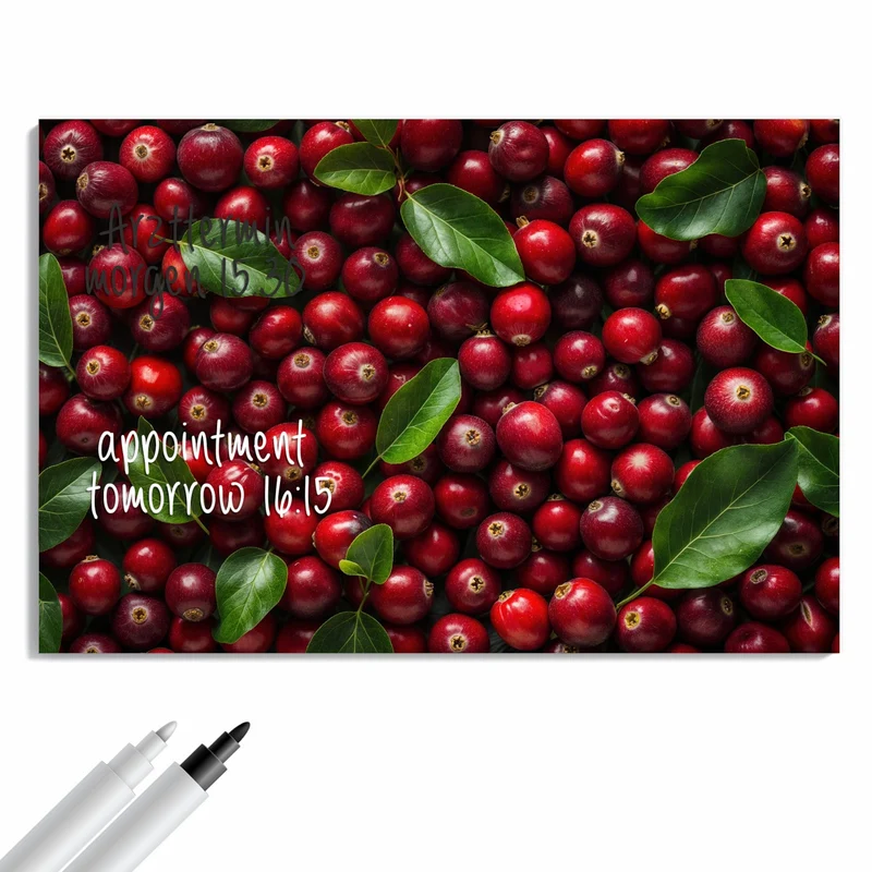 Metall Magnettafel - Frische Preiselbeeren