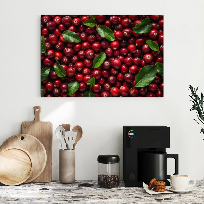 Metall Magnettafel - Frische Preiselbeeren