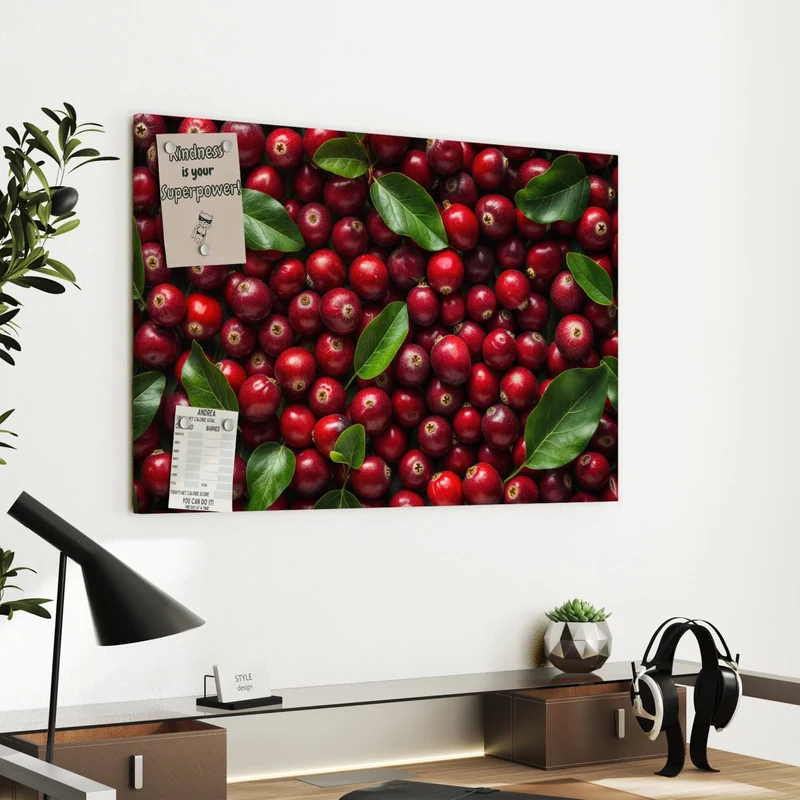Metall Magnettafel - Frische Preiselbeeren
