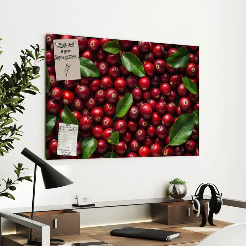 Metall Magnettafel - Frische Preiselbeeren