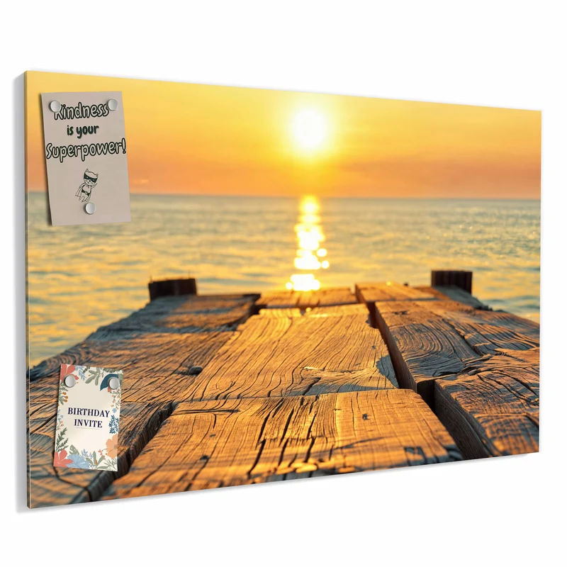 Metall Magnettafel - Holzsteg am Meer