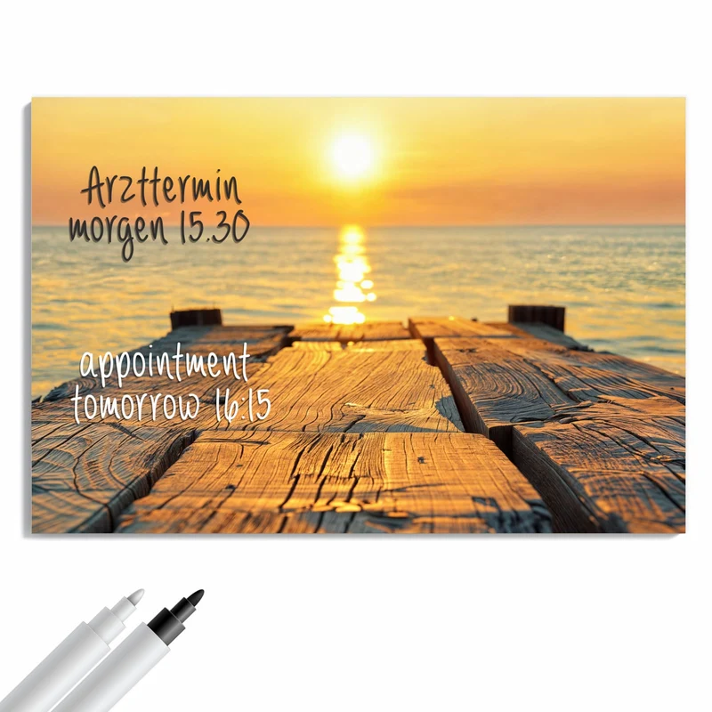 Metall Magnettafel - Holzsteg am Meer