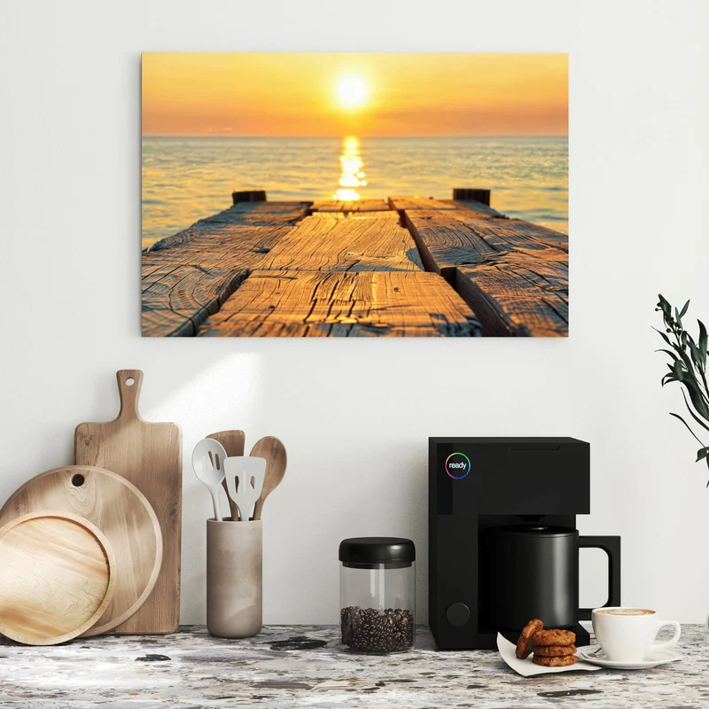 Metall Magnettafel - Holzsteg am Meer