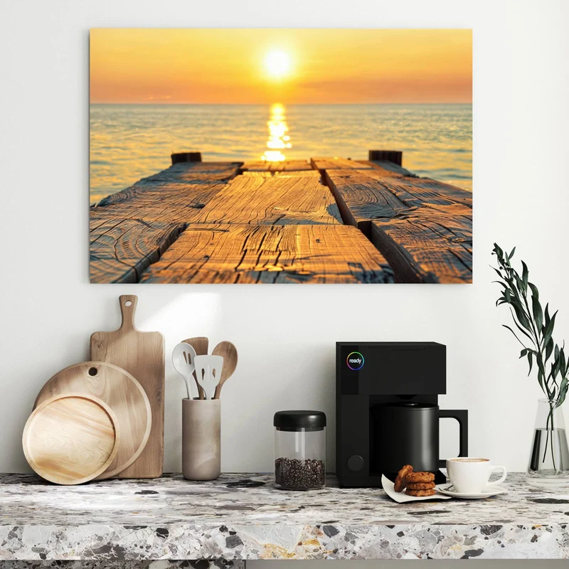 Metall Magnettafel - Holzsteg am Meer