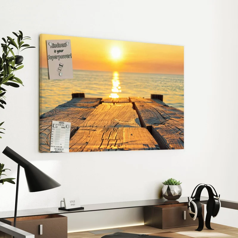 Metall Magnettafel - Holzsteg am Meer
