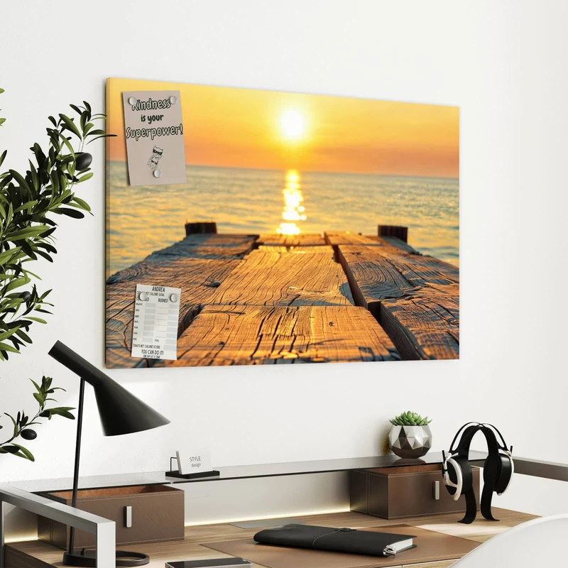 Metall Magnettafel - Holzsteg am Meer