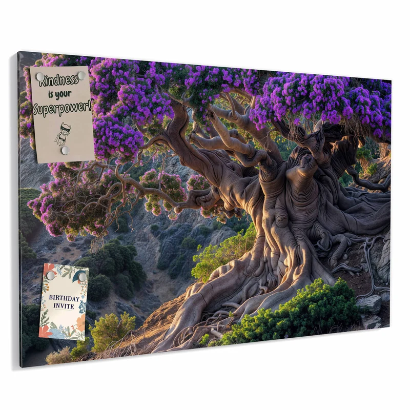 Metall Magnettafel - Baum mit lila Blüten