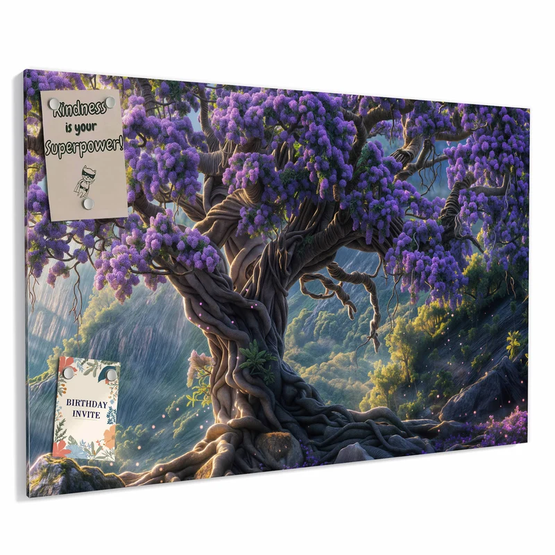 Metall Magnettafel - Baum in Fliederblüte