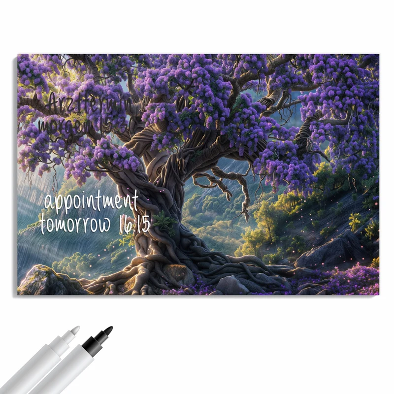 Metall Magnettafel - Baum in Fliederblüte