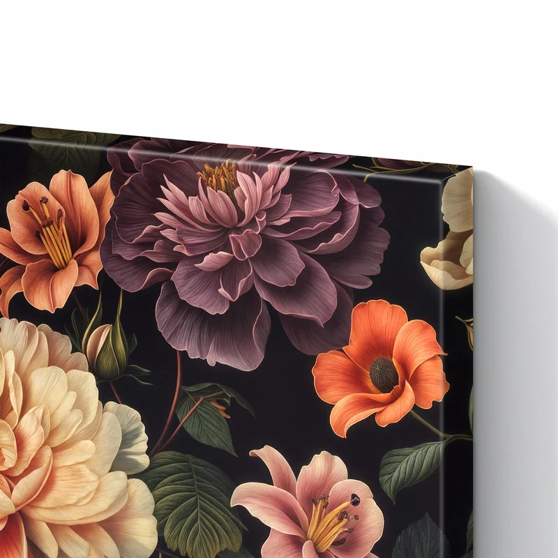 Metall Magnettafel - Barocke Blüten