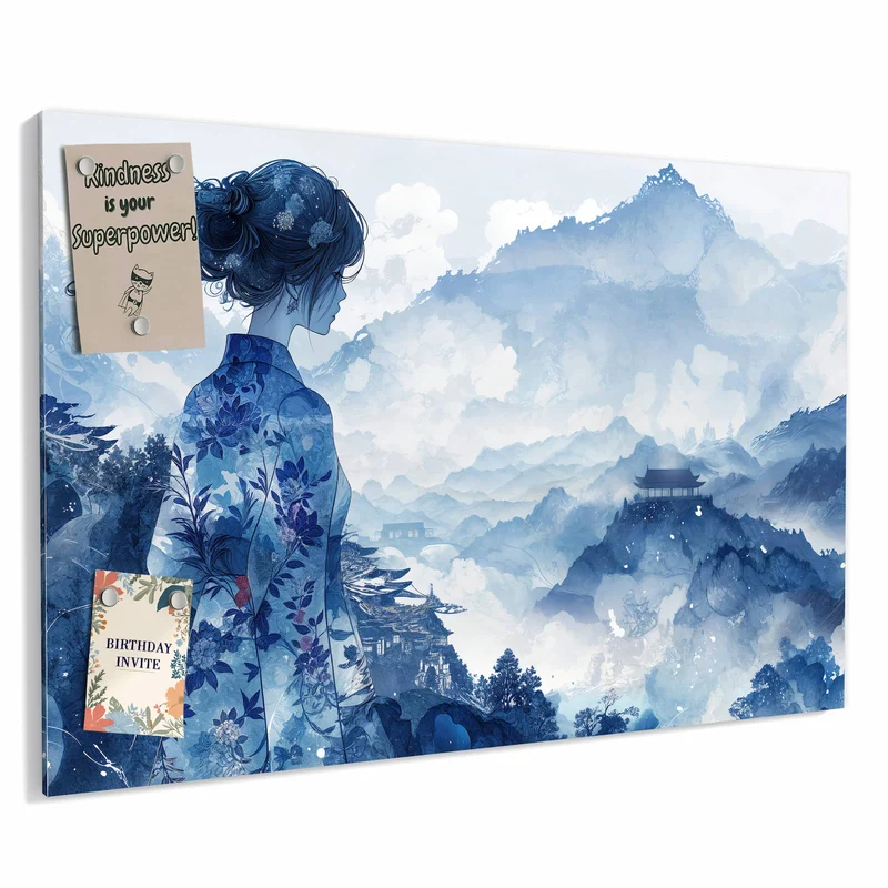 Metall Magnettafel - Frau im Kimono