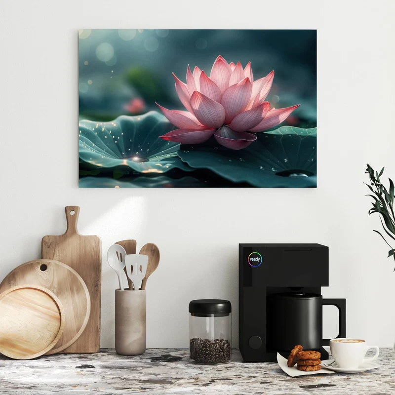 Metall Magnettafel - Rosa Lotusblüte