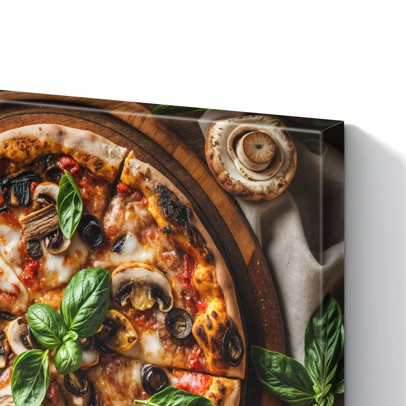 Metall Magnettafel - Pizza mit Champignons