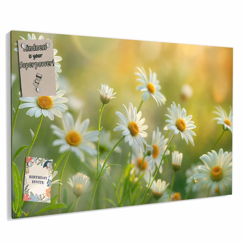 Metall Magnettafel - Weiße Margeriten