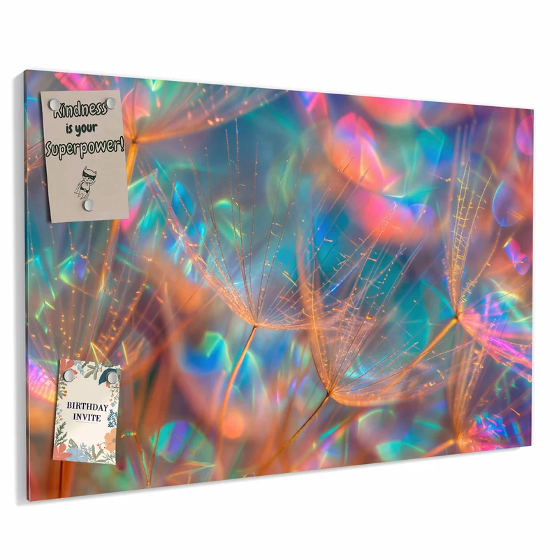 Metall Magnettafel - Bunte Pusteblume