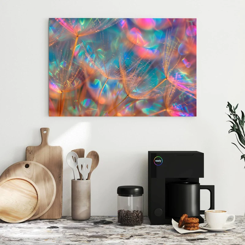 Metall Magnettafel - Bunte Pusteblume