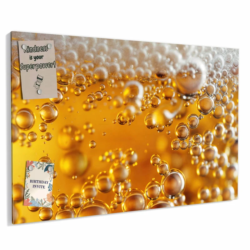Metall Magnettafel - Goldene Bläschen